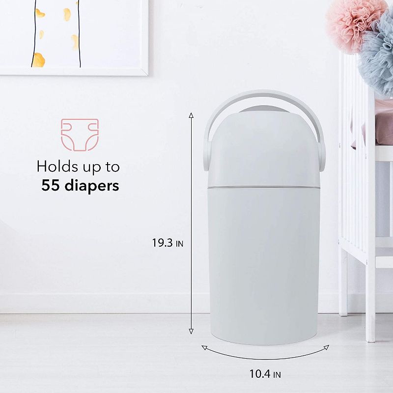 Lil&rsquo; Jumbl Odor Locking Diaper Pail, Child-Proof Diaper Trash Can, Modern Sleek Design, Easy to Use & Clean, No Special Bag Required, Small Diaper Trash Can