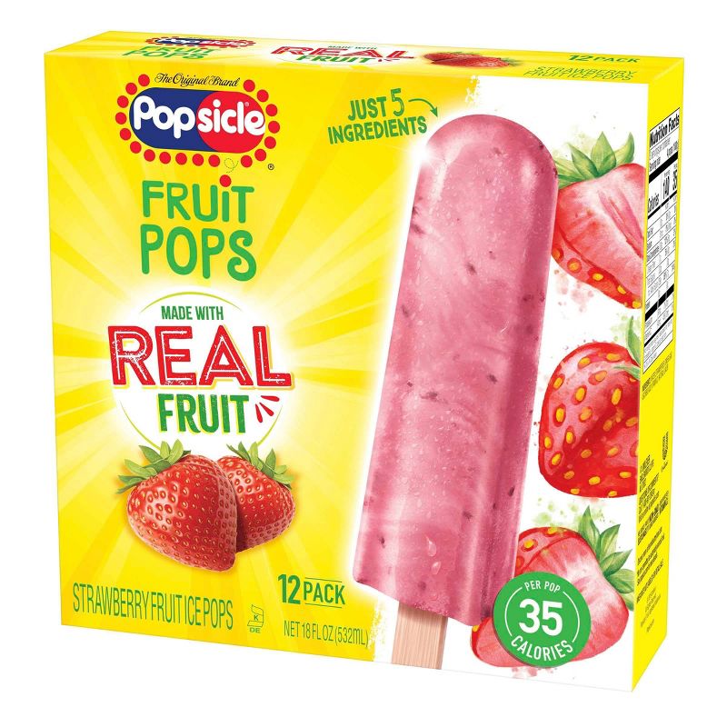 The Original Brand Popsicle Strawberry Fruit Frozen Pops - 12ct/18oz