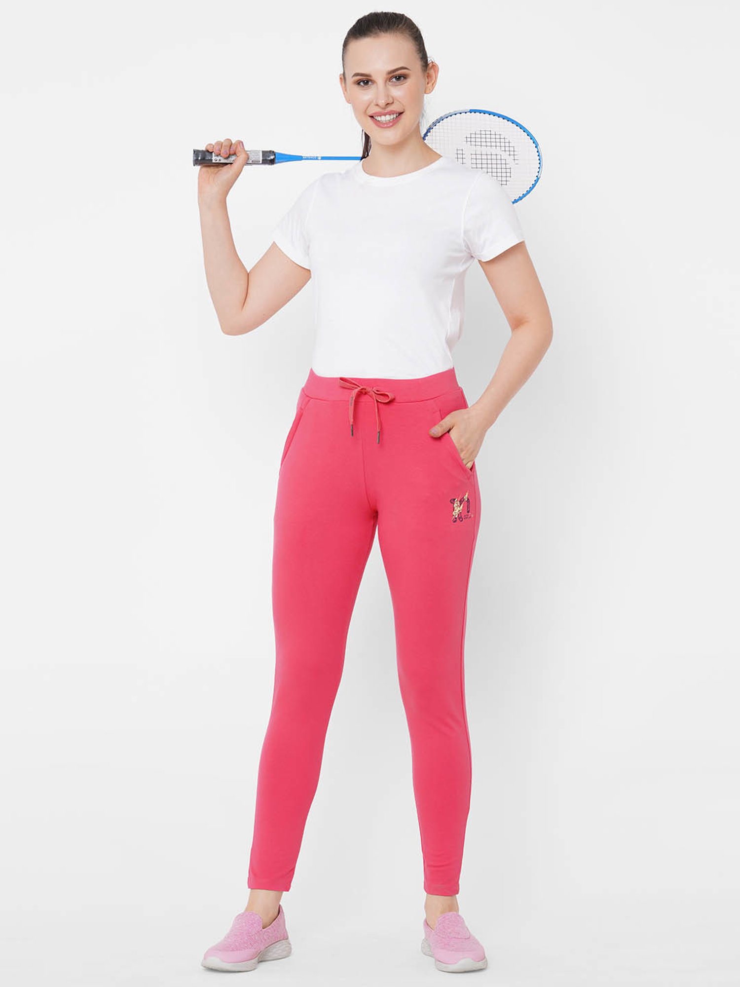 Sweet Dreams Candy Pink High Rise Casual Track Pants
