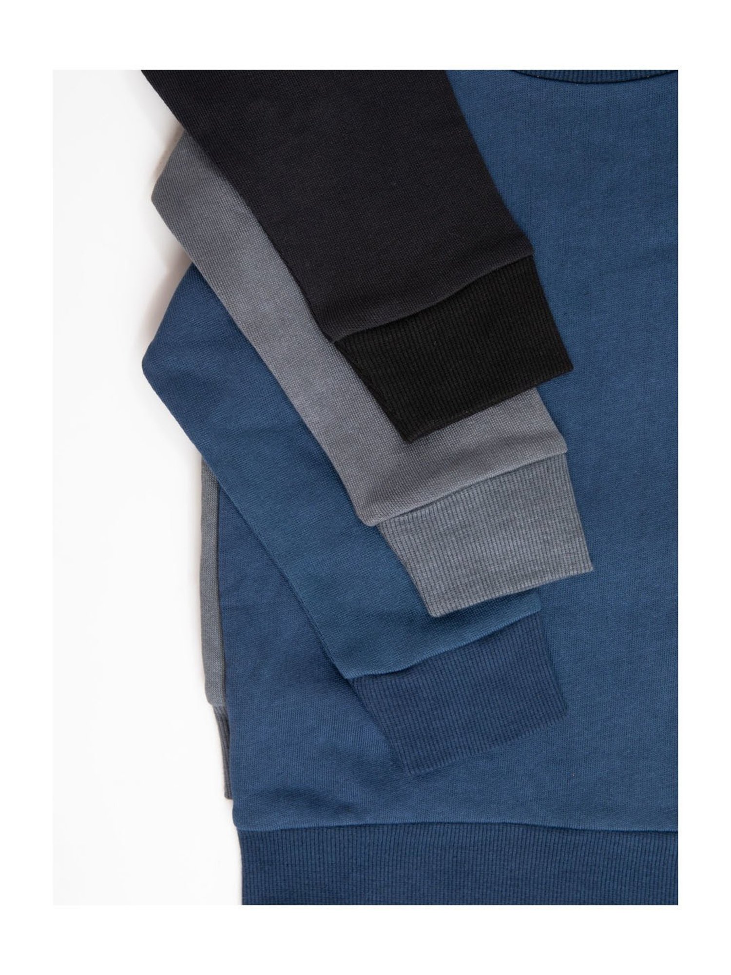 Nino Bambino Kids Multicolor Solid Full Sleeves Sweatshirt (Pack Of 3)