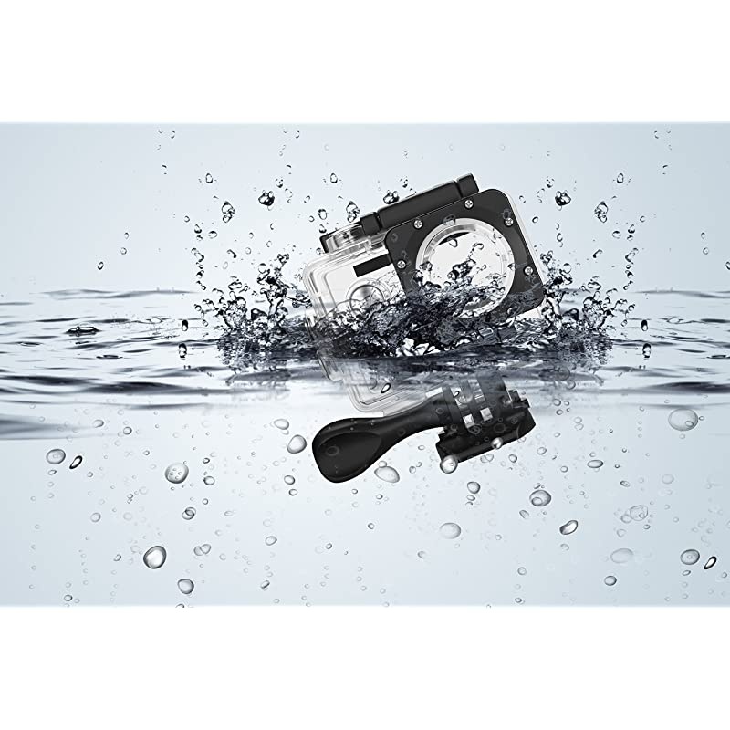 Action Camera Waterproof Case for AKASO EK7000 EK5000/ DBPOWER/Lightdow/Campark/WIMIUS/EKEN/ SJ4000/ ODRVM/Lightdow/APEMAN/NEXGADGET with Anti-Fog Inserts (Clear)