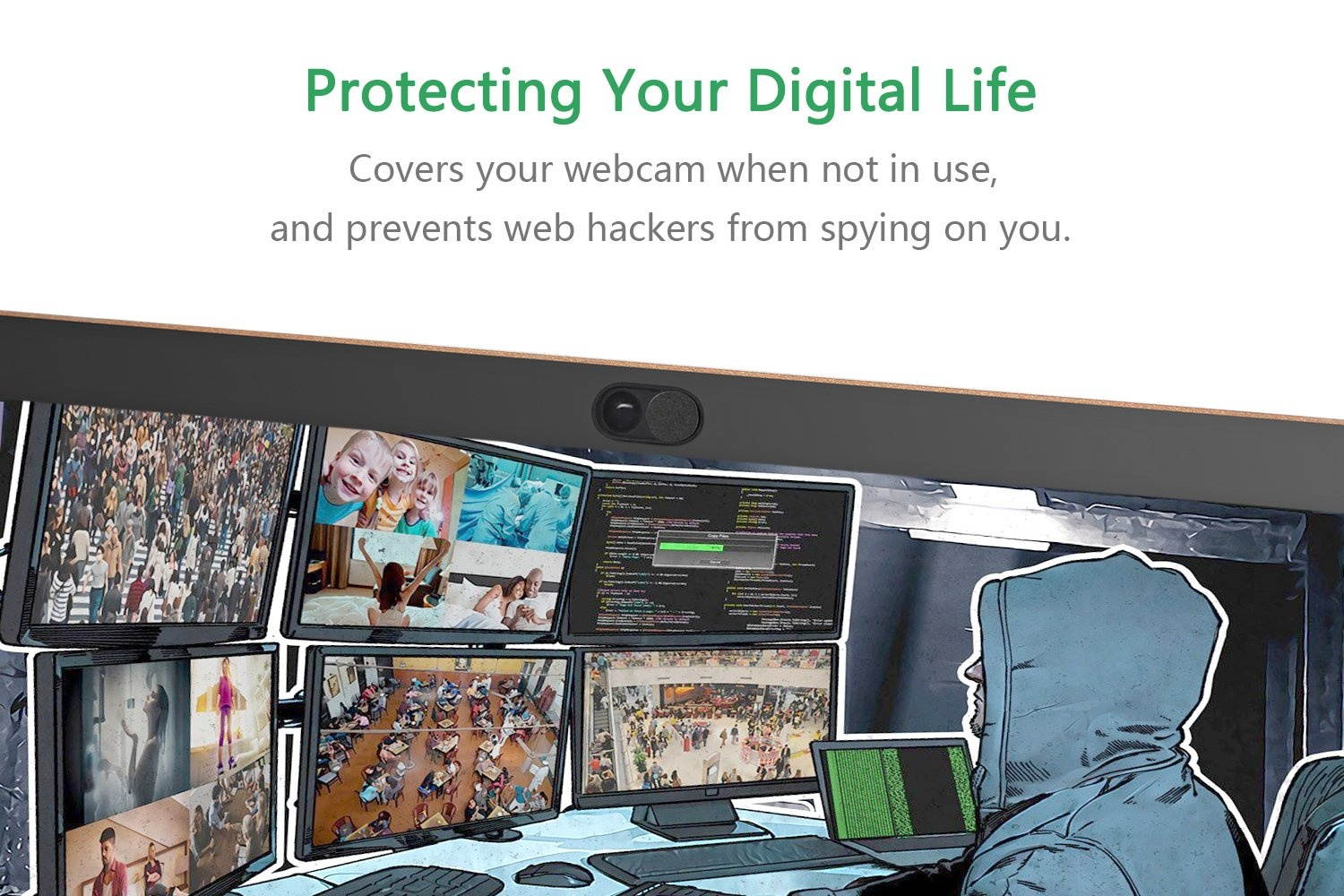 Webcam Cover Slider 0.026in, Ultra-Thin Metal Web Camera Cover for MacBook Pro, Laptop, MacBook Air, iMac, PC, Surface Pro, iPhone, Protecting Your Digital Life[2 Pack]