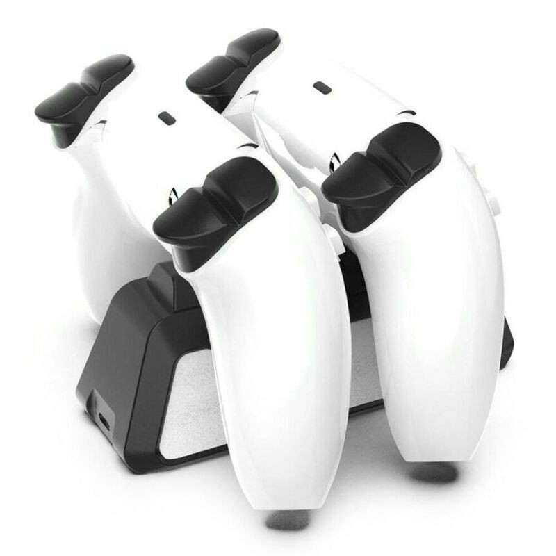 Dual Controller Charger Fast Charging Stand Compitable with Playstation 5, PS5 Controller Charging Dock Station with LED Indicator