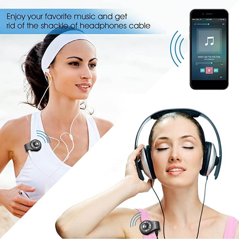 Clip Bluetooth Audio Adapter for Headphones Headset Speaker Wireless Receiver with MIC for HandsFree Call and Music