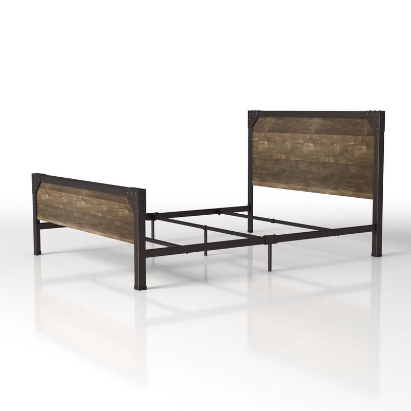 Full Newscar Metal Panel Bed Reclaimed Oak - HOMES: Inside + Out