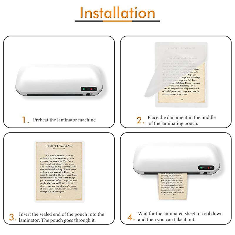 100-Pack 4 x 6 Inch 5 Mil Clear Hot Glossy Thermal Laminating Pouches Lamination Sheet Laminator Pockets