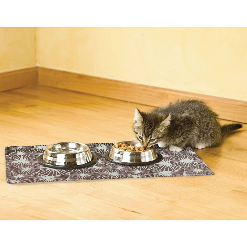 Drymate Dog and Cat Feeding Placemat - Flowers Gray