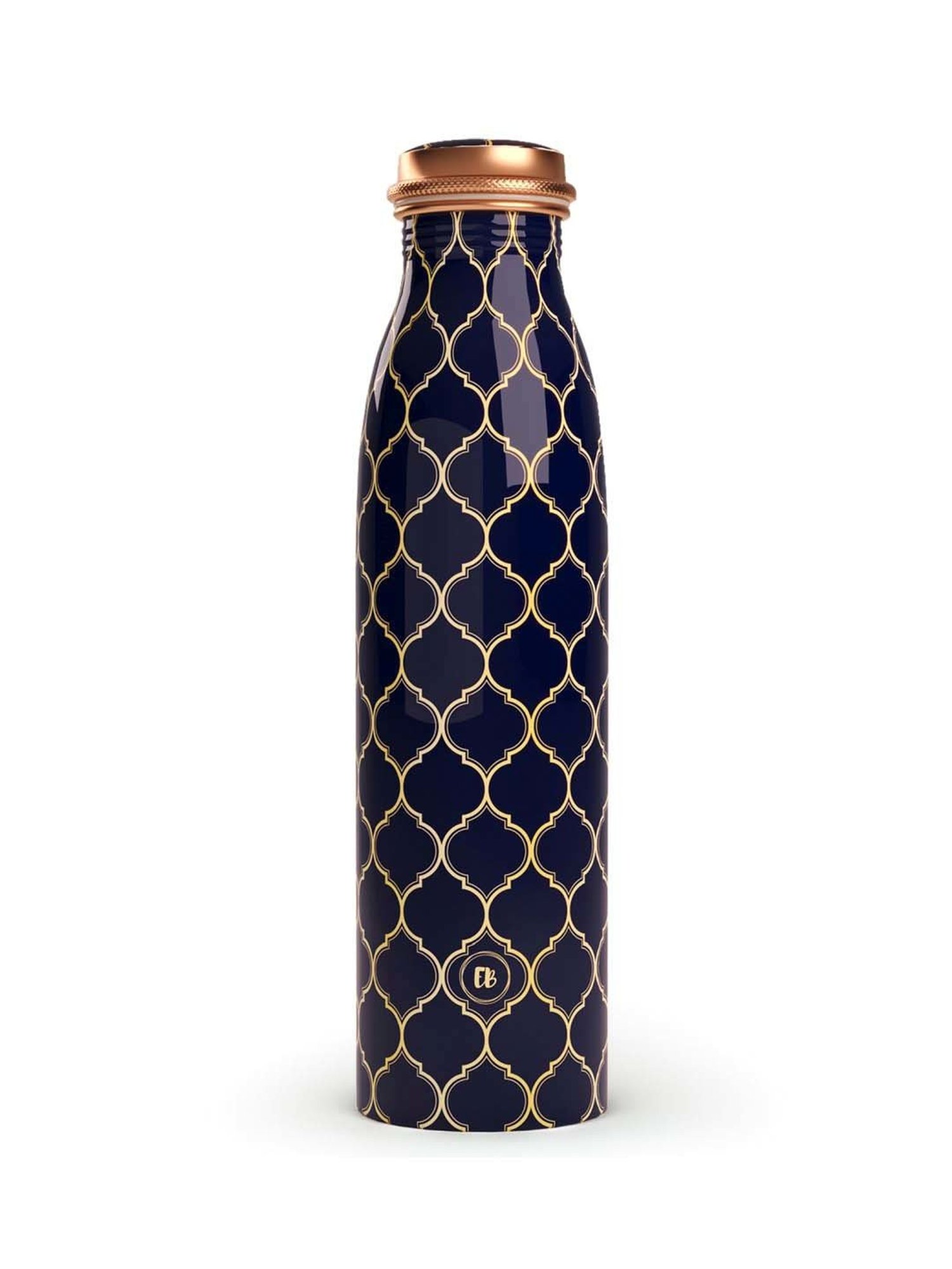 Everything Beautiful Navy Blue Copper Water Bottle - Seamless (0.95 L)