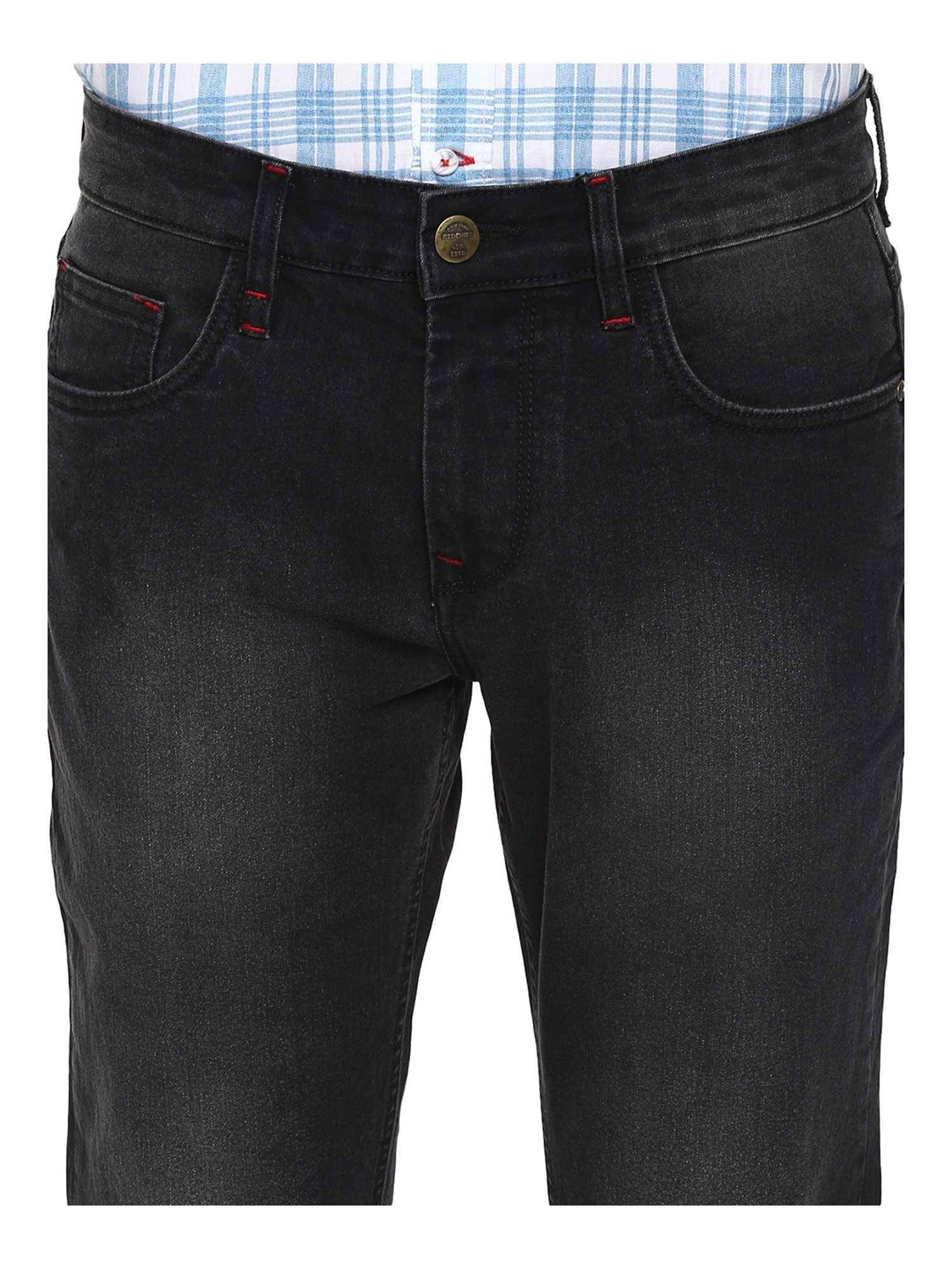 Red Chief Black Lightly Washed Jeans