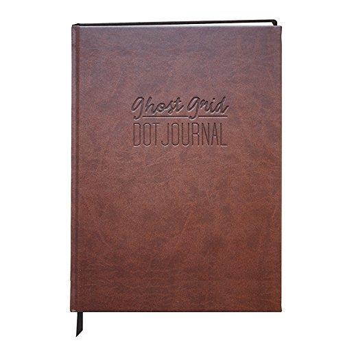 BookFactory Ghost Grid Dot Journal/Bullet Notebook 168 pages 8.5" x 11" Soft Touch Brown Cover Case Bound (JOU-168-7CS-VCX465400(DotJournal))