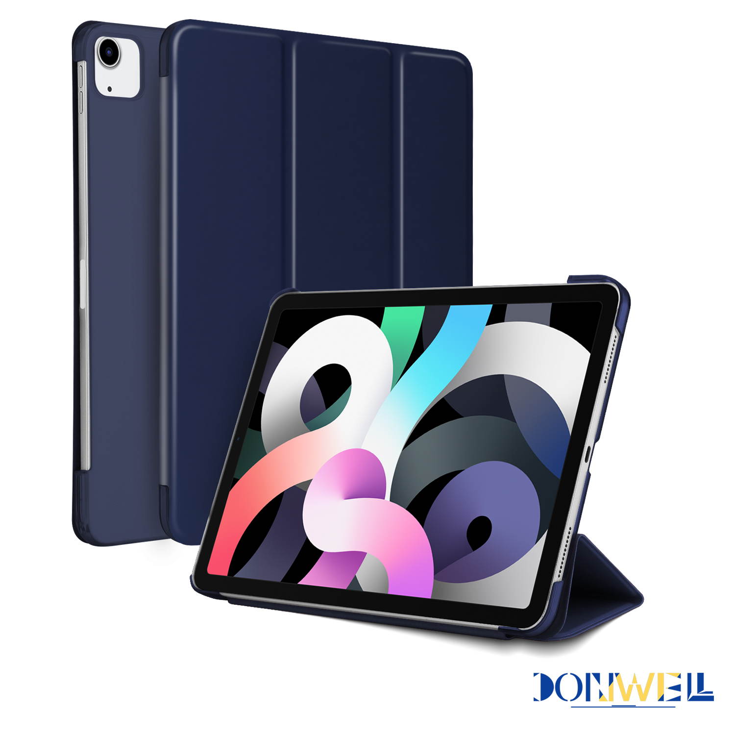 DONWELL For Apple iPad &nbsp;Air&nbsp;4th 10.9&nbsp;inch&nbsp;2020, iPad&nbsp;Pro&nbsp;11&nbsp;inch&nbsp;2018, iPad&nbsp;Pro&nbsp;11&nbsp;inch&nbsp;2020 Leather&nbsp;Case&nbsp;Shockproof Stand&nbsp;Tablet&nbsp;Cover Blue
