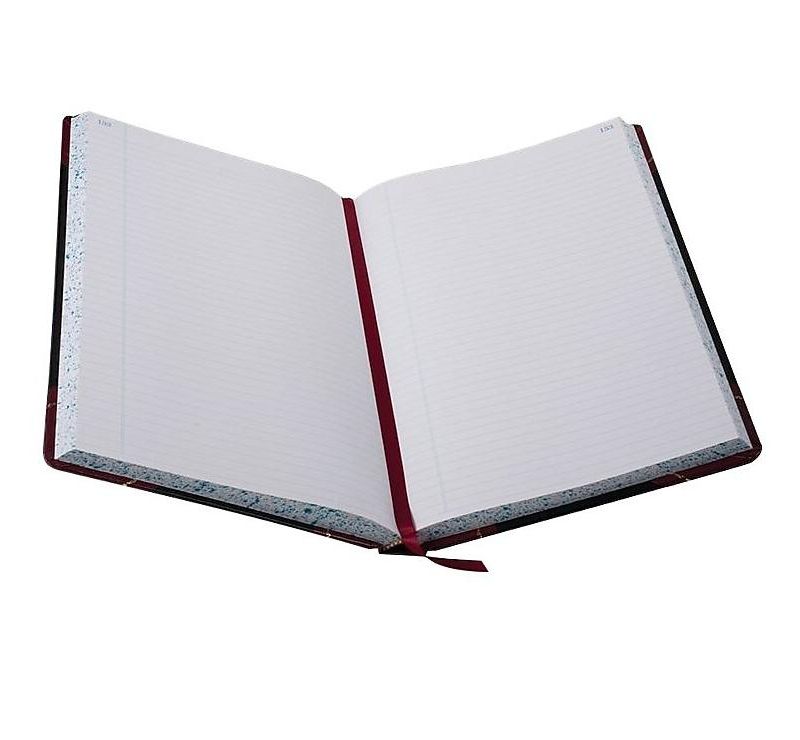 Boorum & Pease Record/Account Book Black/Red Cover 300 Pages 14 1/8 x 8 5/8 9300R