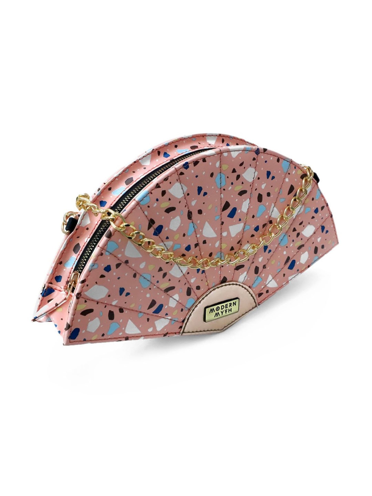 Modern Myth Pink Printed Medium Fan Cross Body Bag