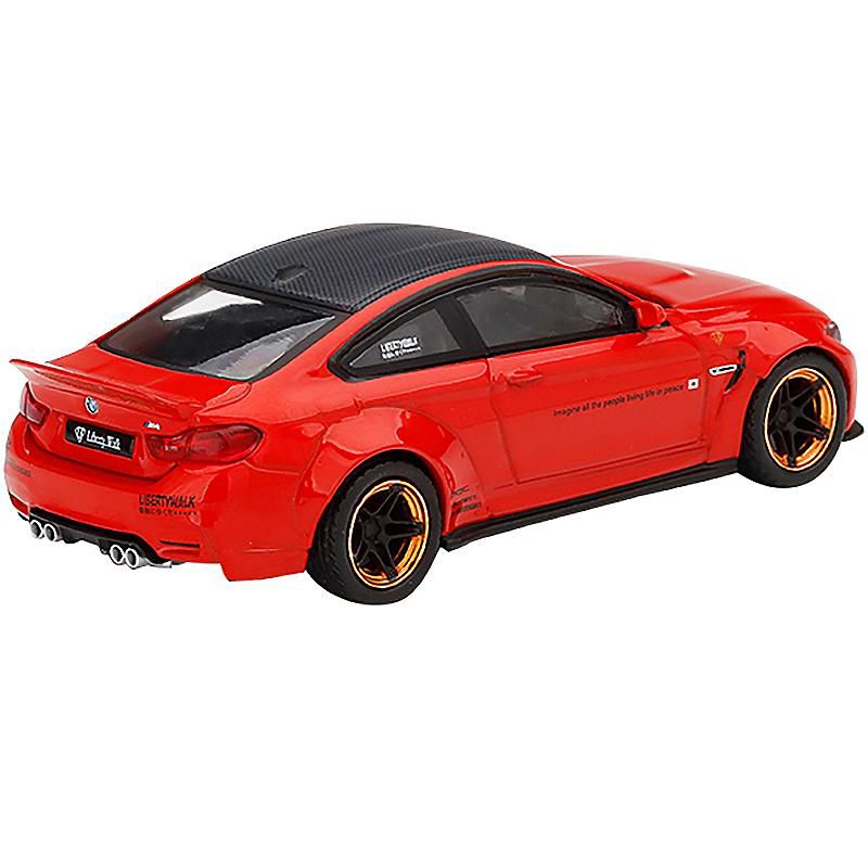 BMW M4 LB Works Red with Copper Wheels and Carbon Top Ltd Ed to 1800 pcs 1/64 Diecast Model Car by True Scale Miniatures