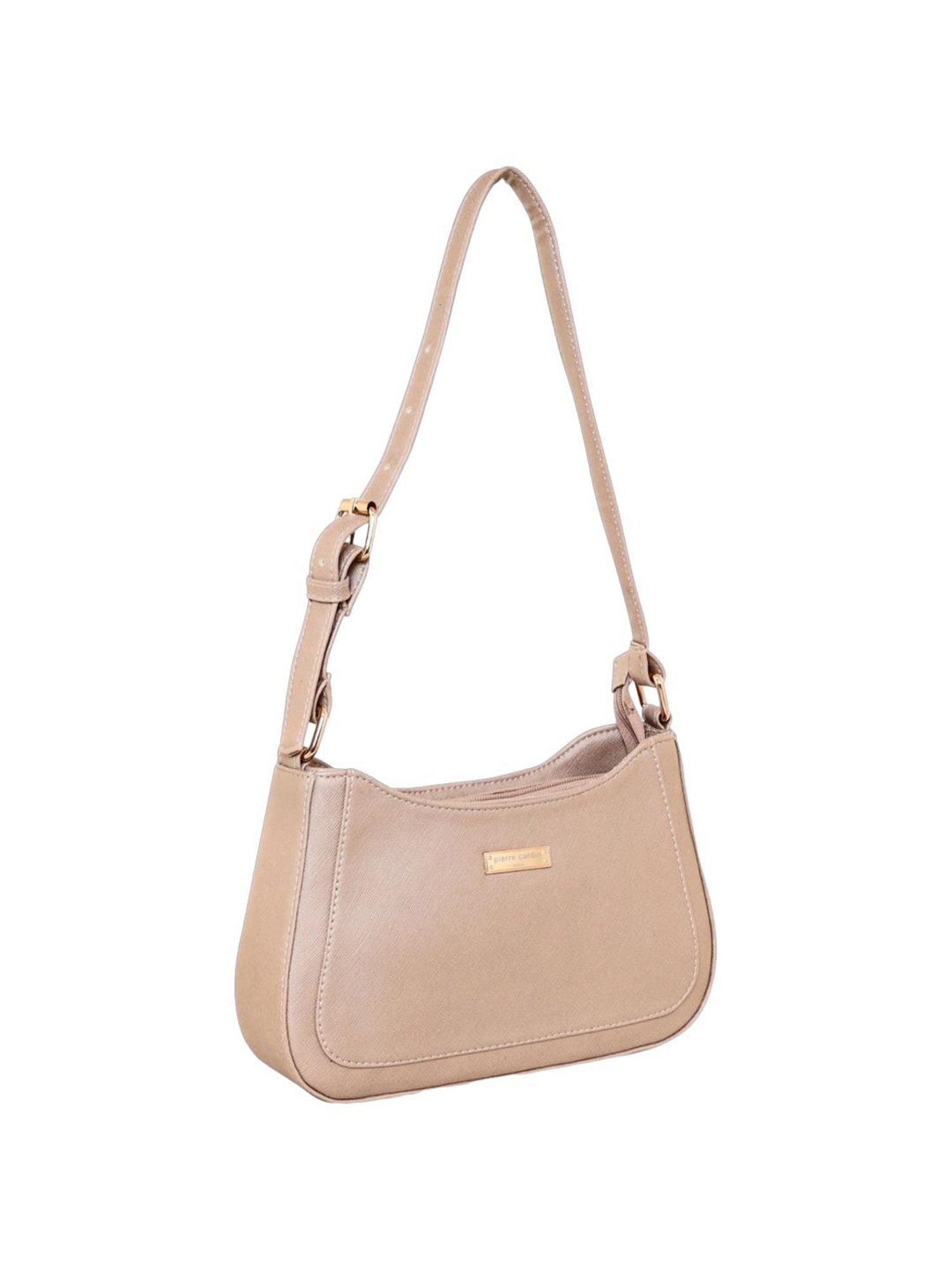 Pierre Cardin Beige Solid Shoulder Handbag