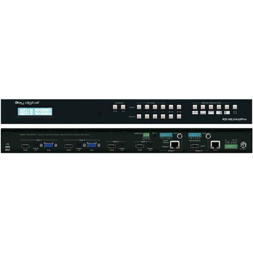 Key Digital KD-MLV4x2PRO Multi-View Presentation Matrix Switcher w/3-YR Warranty