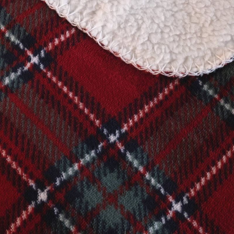 50"x60" Nottingham Plaid Reversible Throw Blanket Red - Better Living