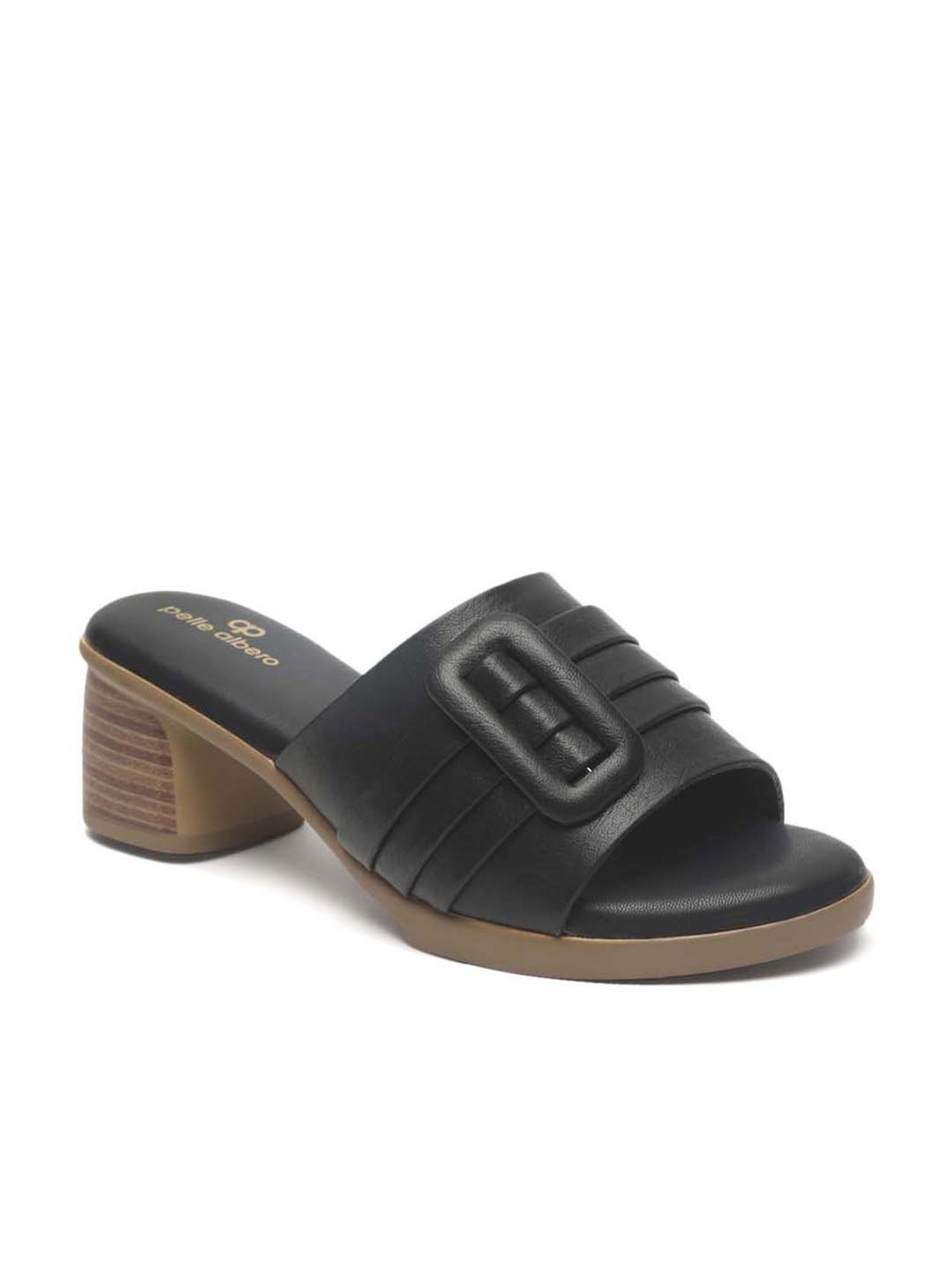 Pelle Albero Women's Black Casual Sandals