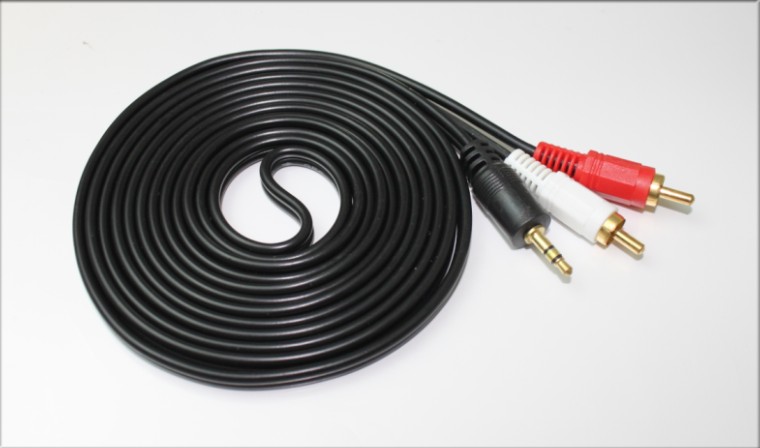 3.5mm AV Gold Plated Male Plug to 2 RCA Male Stereo Audio AV Cable 5FT 1.5meters