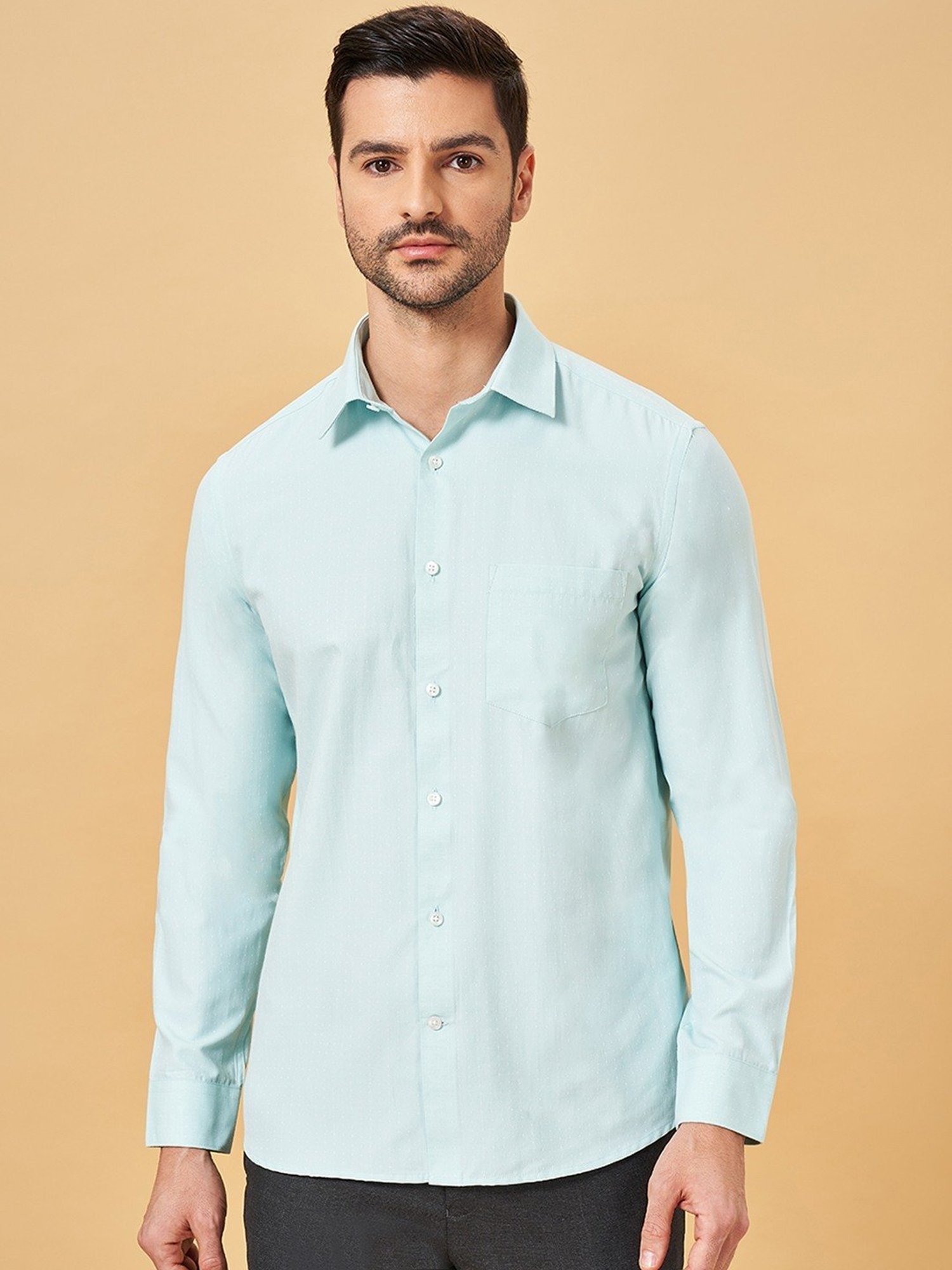 Byford By Pantaloons Apple Green Slim Fit Shirt