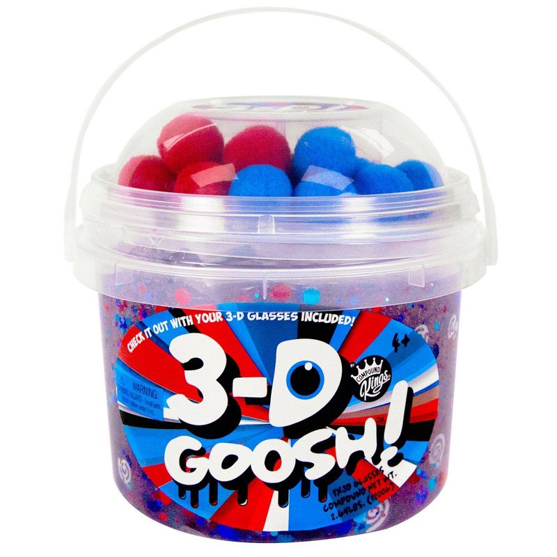 Compound Kings 3D Goosh Slime Bucket Red & Blue with Glasses