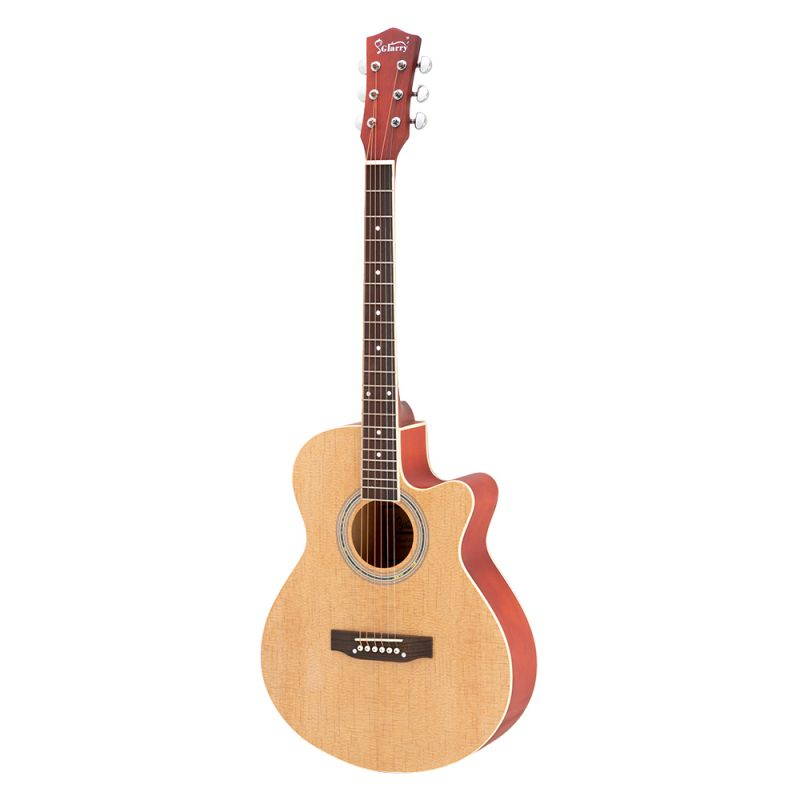 New Glarry GT501 40" High Quality Spruce Front Cutaway Folk Guitar Set