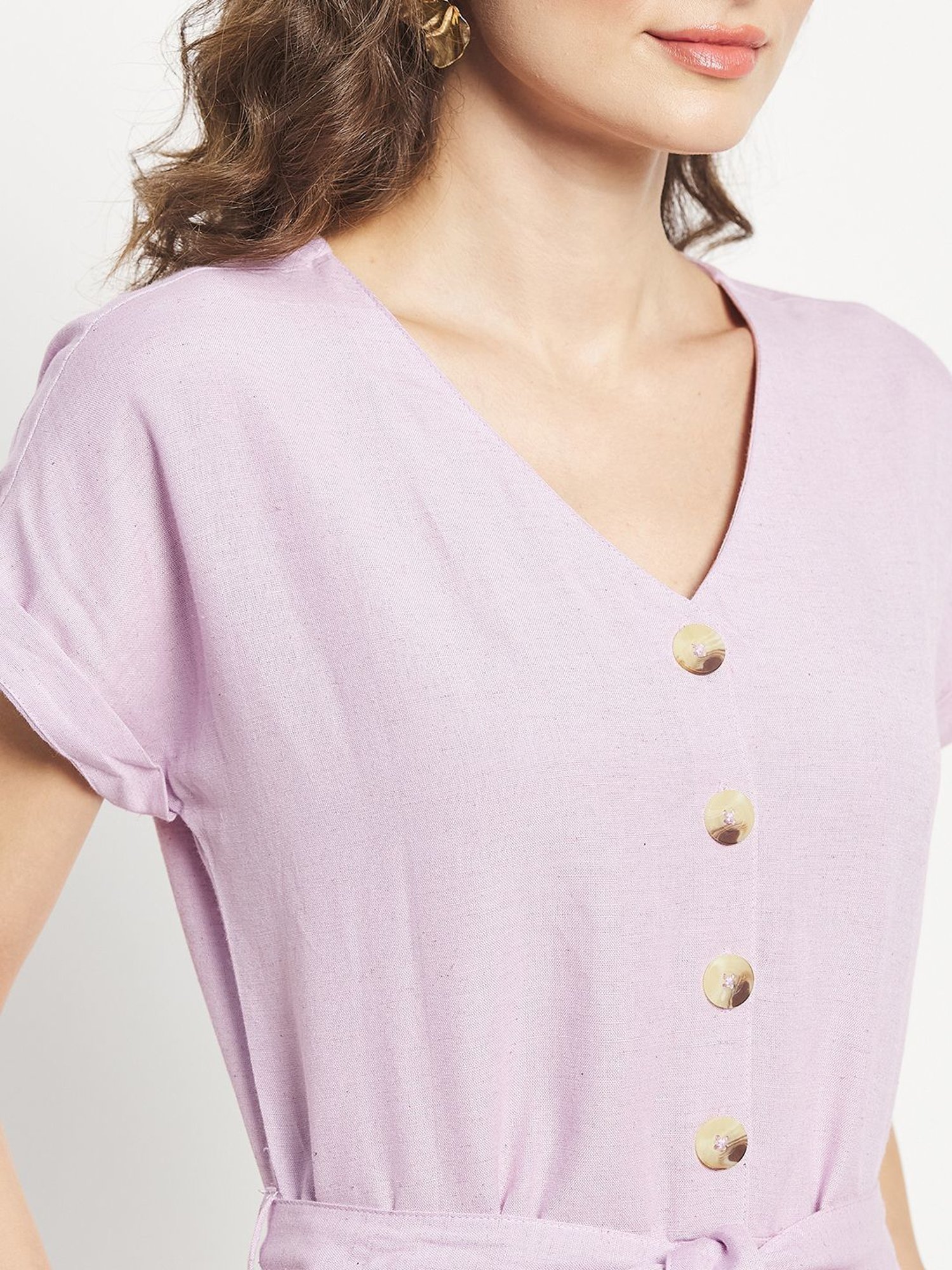 METTLE Purple Cotton Jumpsuit