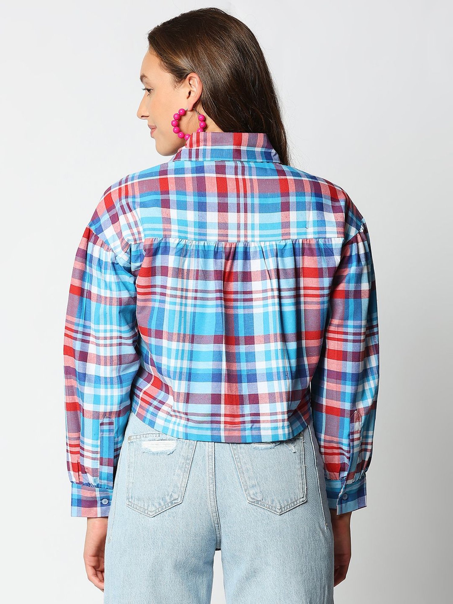 Remanika Blue & Red Chequered Shirt