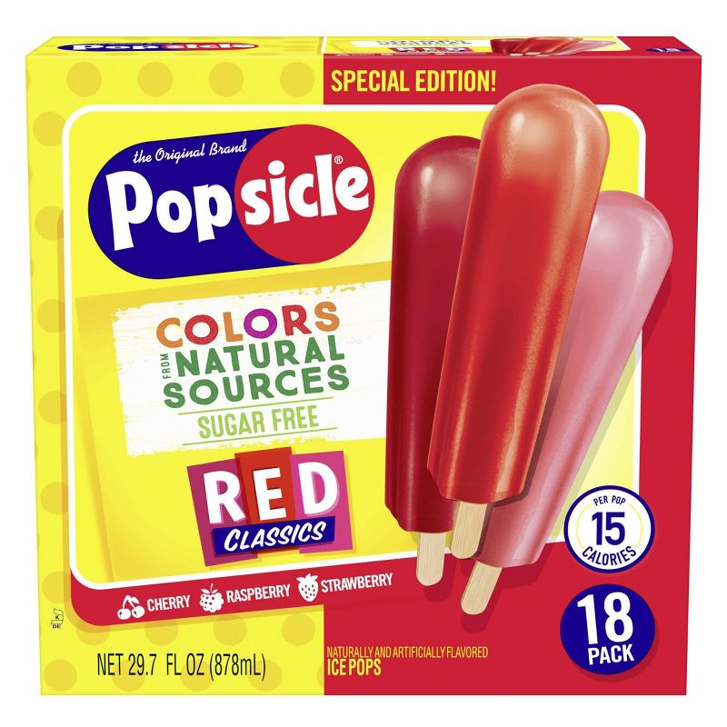 The Original Brand Popsicle Sugar Free Red Classics Ice Pops - 18pk
