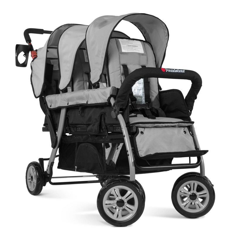 Foundations Trio Sport 3-Passenger Stroller - Gray