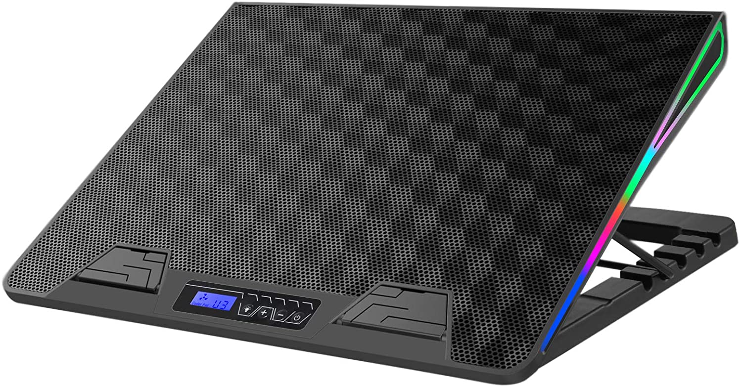 RGB Laptop Cooling Cooler Pad for 17-20 Inch Notebook 1 Fan Heavy Coolers Pads, 2 USB Ports, AA2