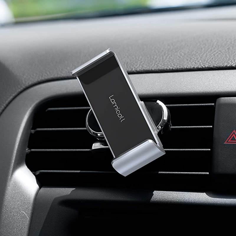 Car Cell Phone Mount  Air Vent Clip Holder Universal Stand Hands Free Cradle Compatible with Phone 12 Mini 11 Pro Xs Xs Max Xr X 8 7 6 6s Plus SE and Other 4765 Smartphones Silver