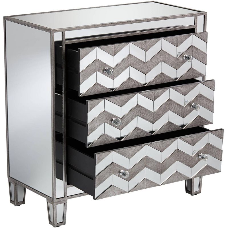 Mirrored Chevron 32" Wide 3-Drawer Chest by Studio 55D
