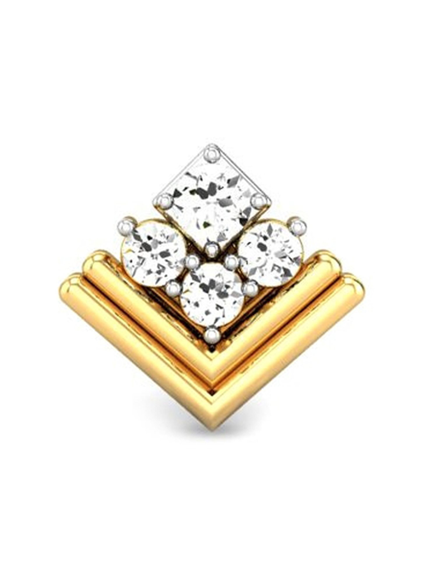 Candere by Kalyan Jewellers 18k Yellow Gold and Diamond Nosepin for Women