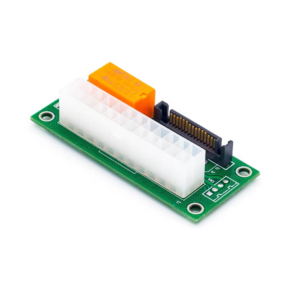 2017 Newest ATX 24Pin to Molex SATA Dual PSU Power Supply Sync Starter Extender Cable Card For BTC Miner Machine add2psu