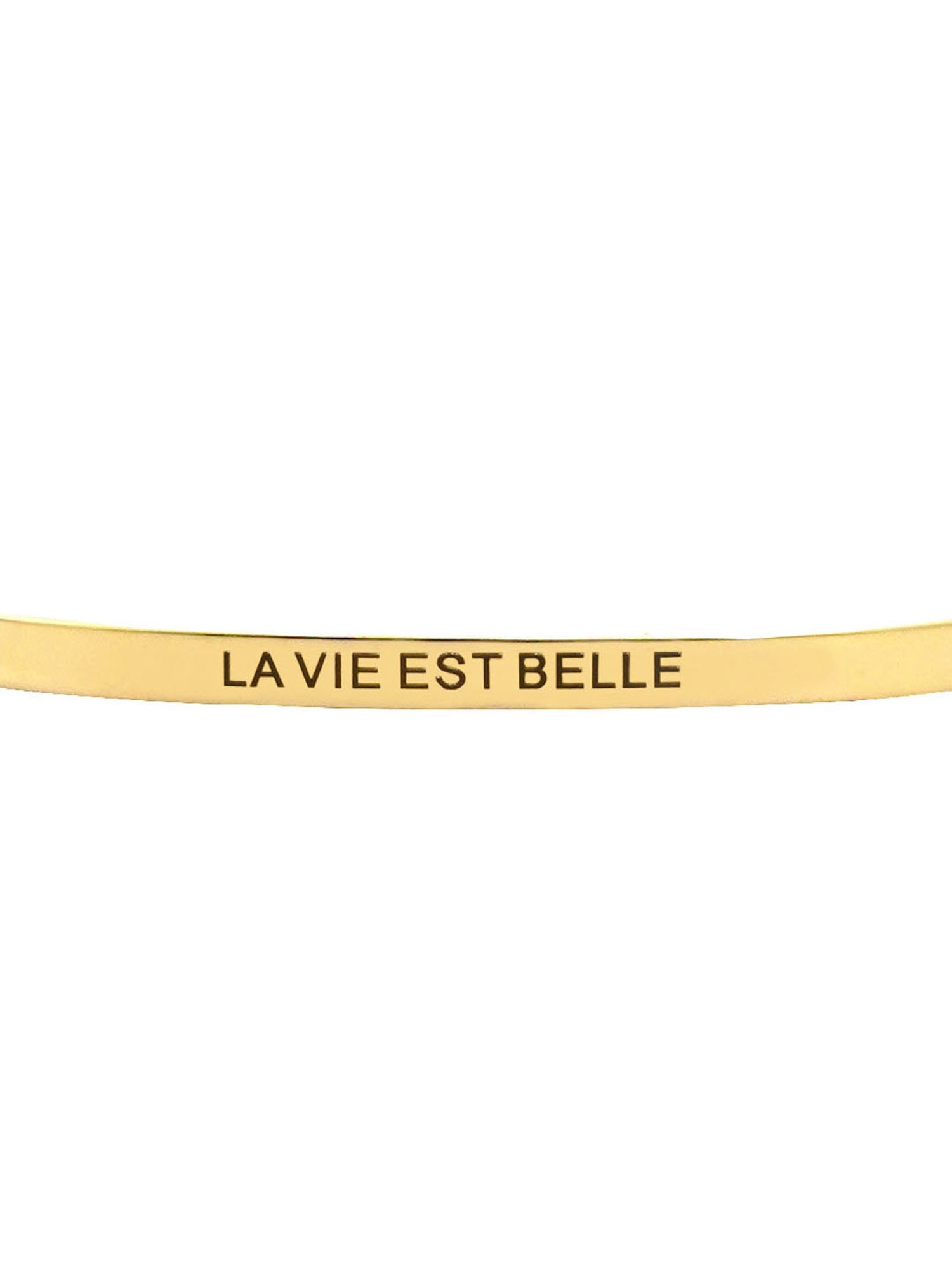 Joker & Witch La Vie Est Belle Gold Mantra Band Flexible fit Bracelet