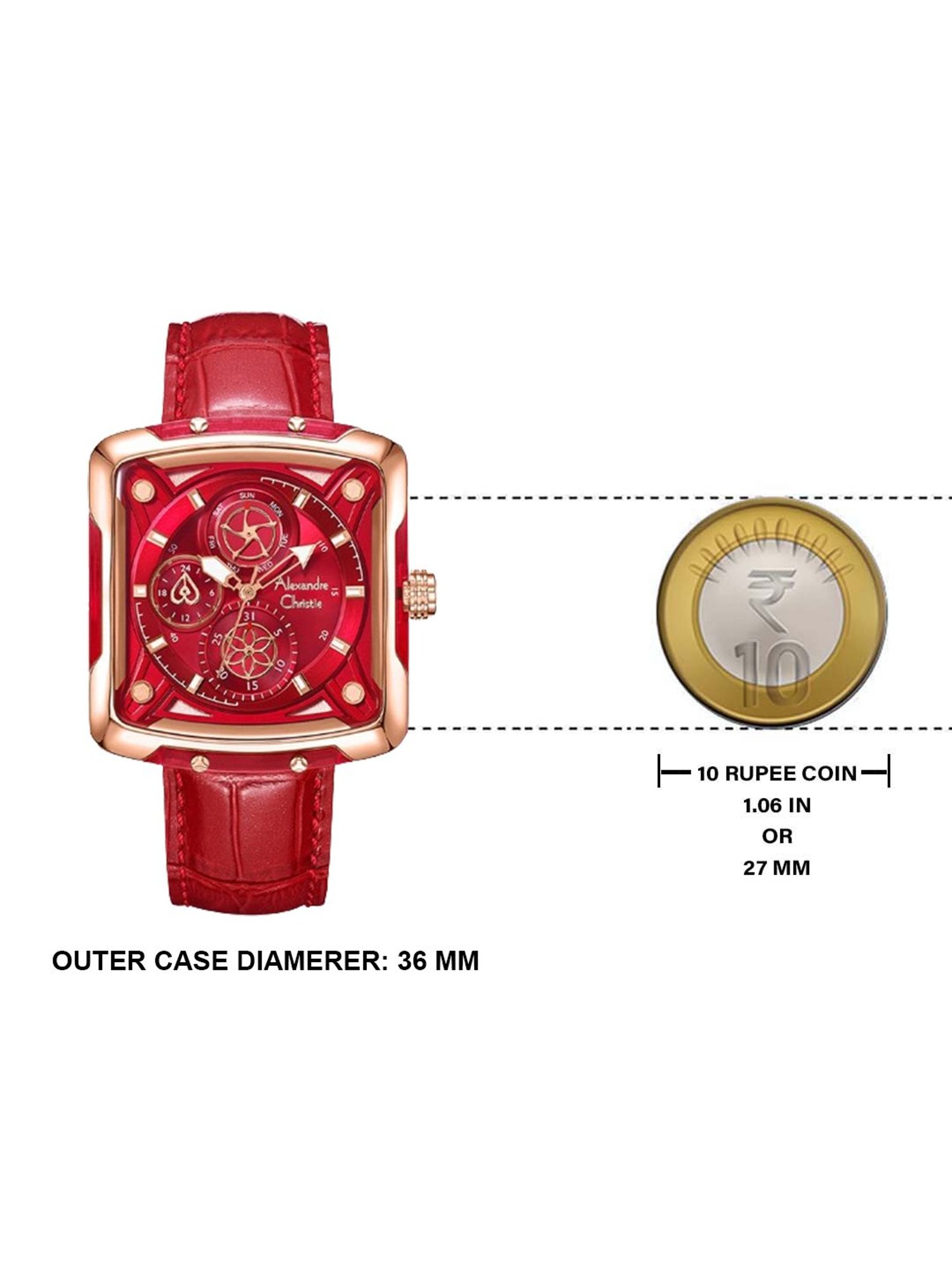 ALEXANDRE CHRISTIE 3030BFLRGRE Passion Multifunction Watch for Women