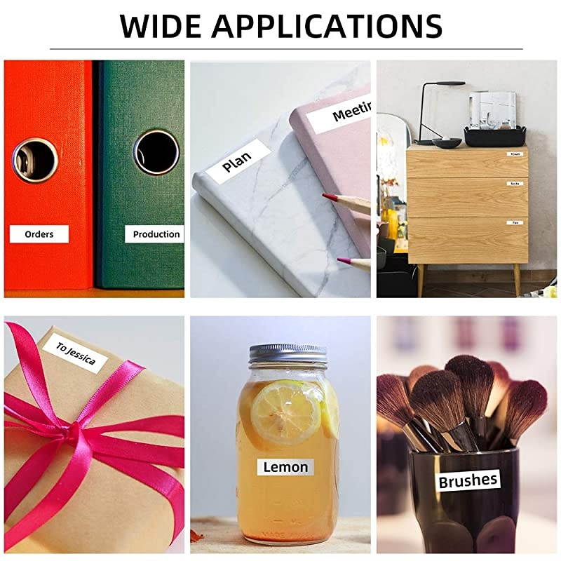 Compatible Label Tape Replacement for Dymo D1 45013 S0720530 Label Tape for Dymo LabelManager 160 Label Maker 12 inch x 23 ft Black on White Labeling Tape 6 Pack