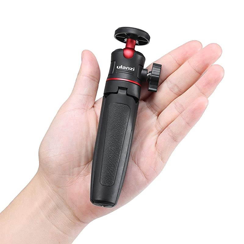 MT-08 Mini Extendable Handheld Tripod Compatible with iPhone/Samsung/Google Smartphone Clamp for Travel Vlogging Compact Travel, 1/4" Tripod Head