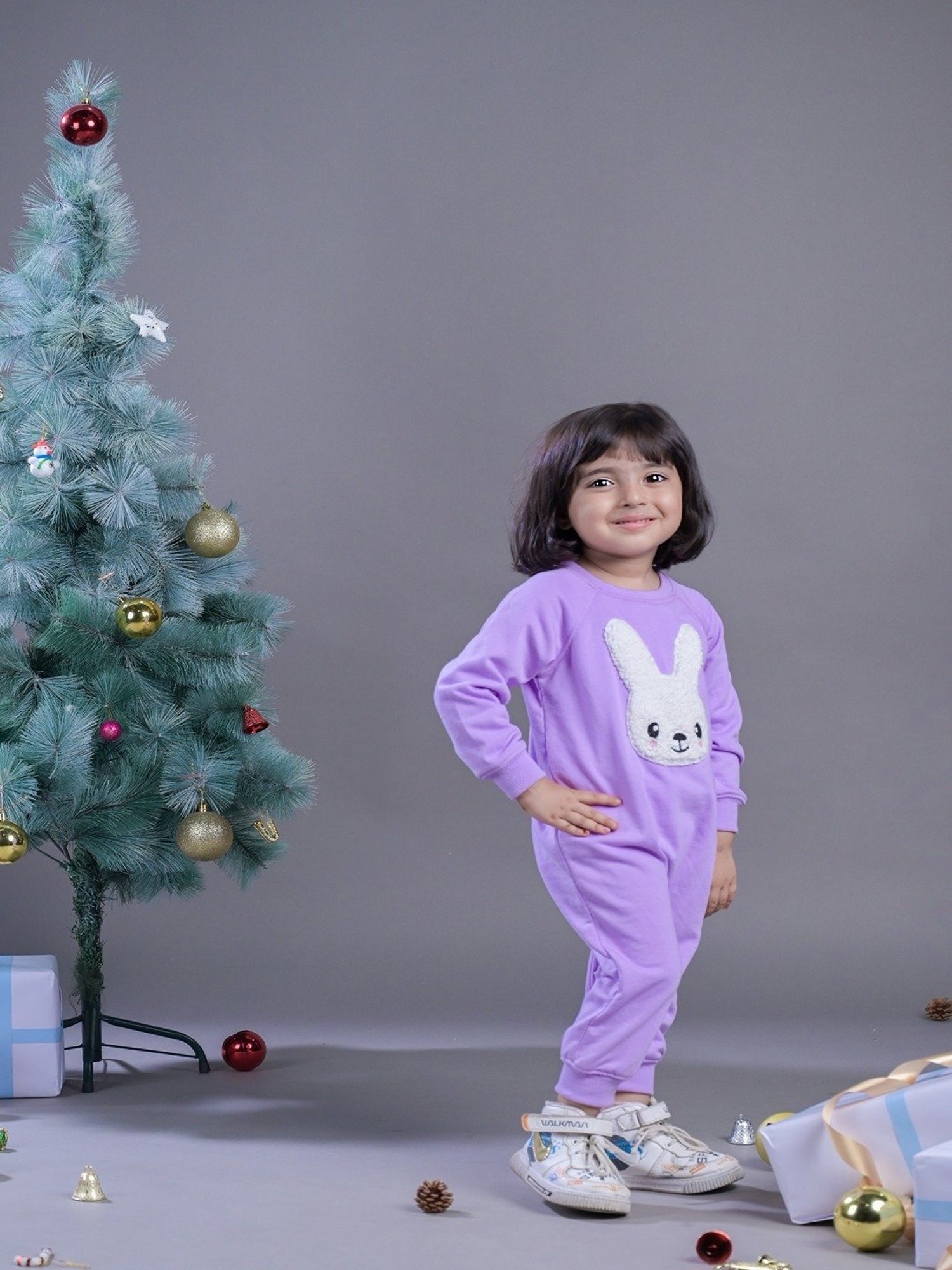 Budding Bees Kids Pink Applique Full Sleeves Onesie