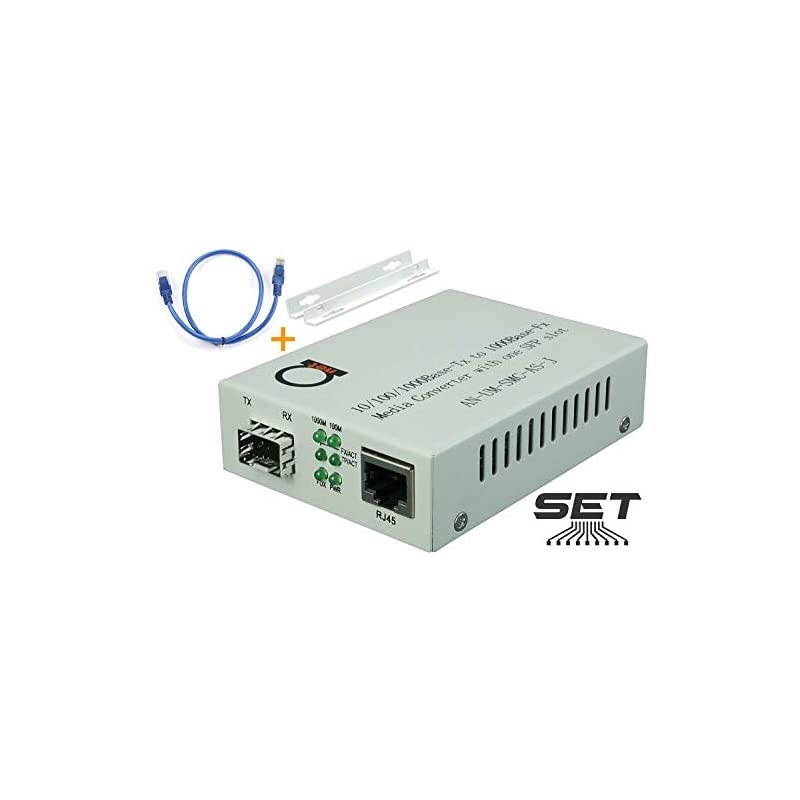 SFP Slot Gigabit Ethernet Fiber Optic Media Converter to UTP Cat5eCat6 101001000 Copper AutoSensing SFP Slot Supporting Any Mini GBICSFP Gigabit Type Jumbo Frame LLF Support