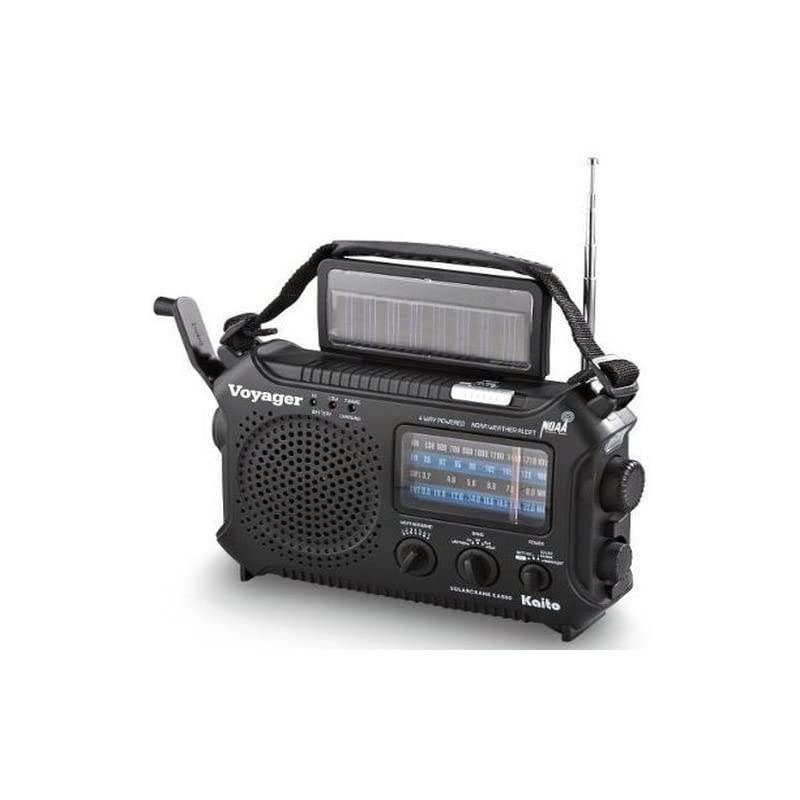 KA500 5way Powered Emergency AMFMSW NOAA Weather Alert Radio with SolarDynamo CrankFlashlight and Reading Lamp Color Black
