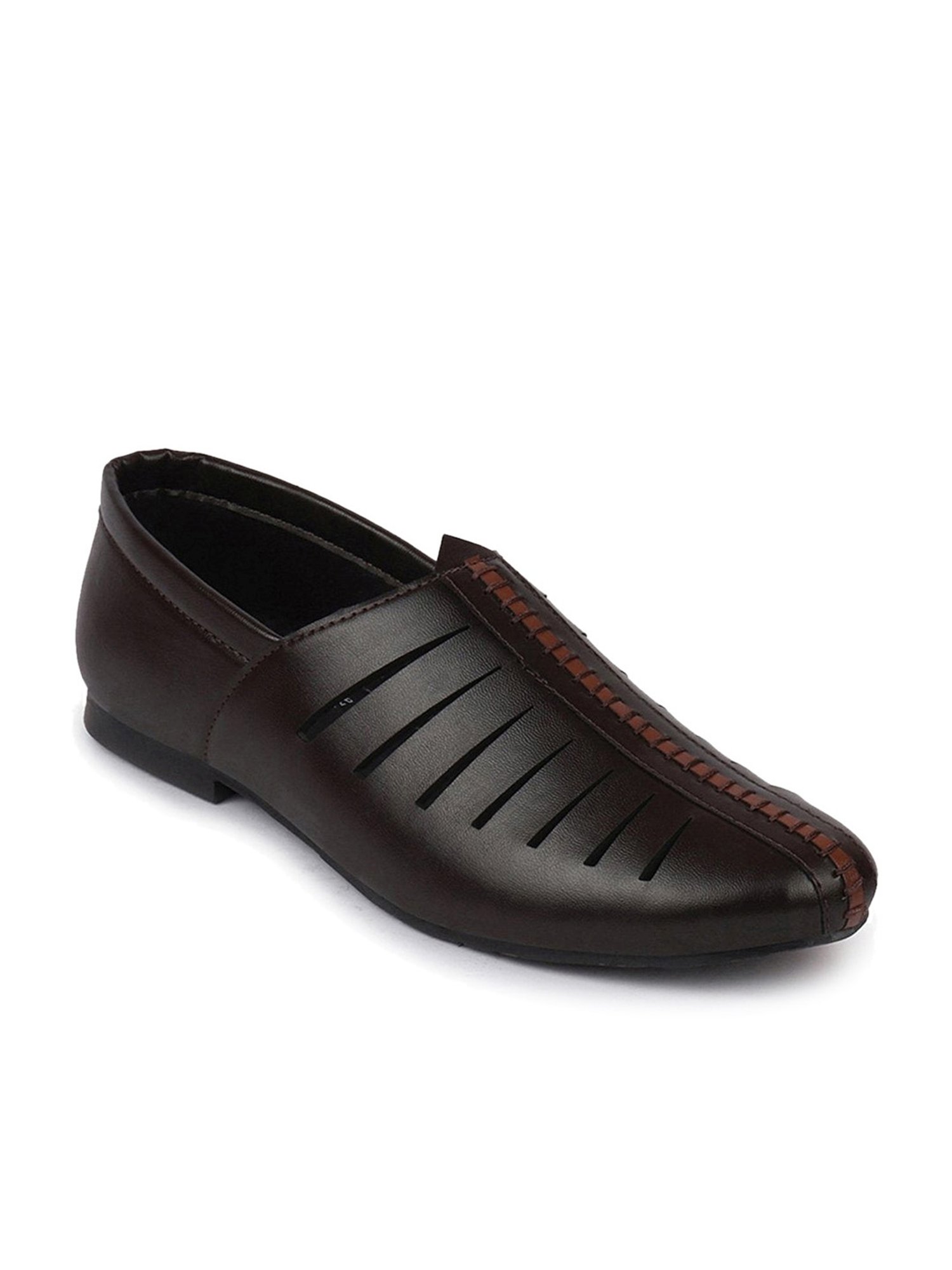 Fausto Men's Brown Ethnic Juttis