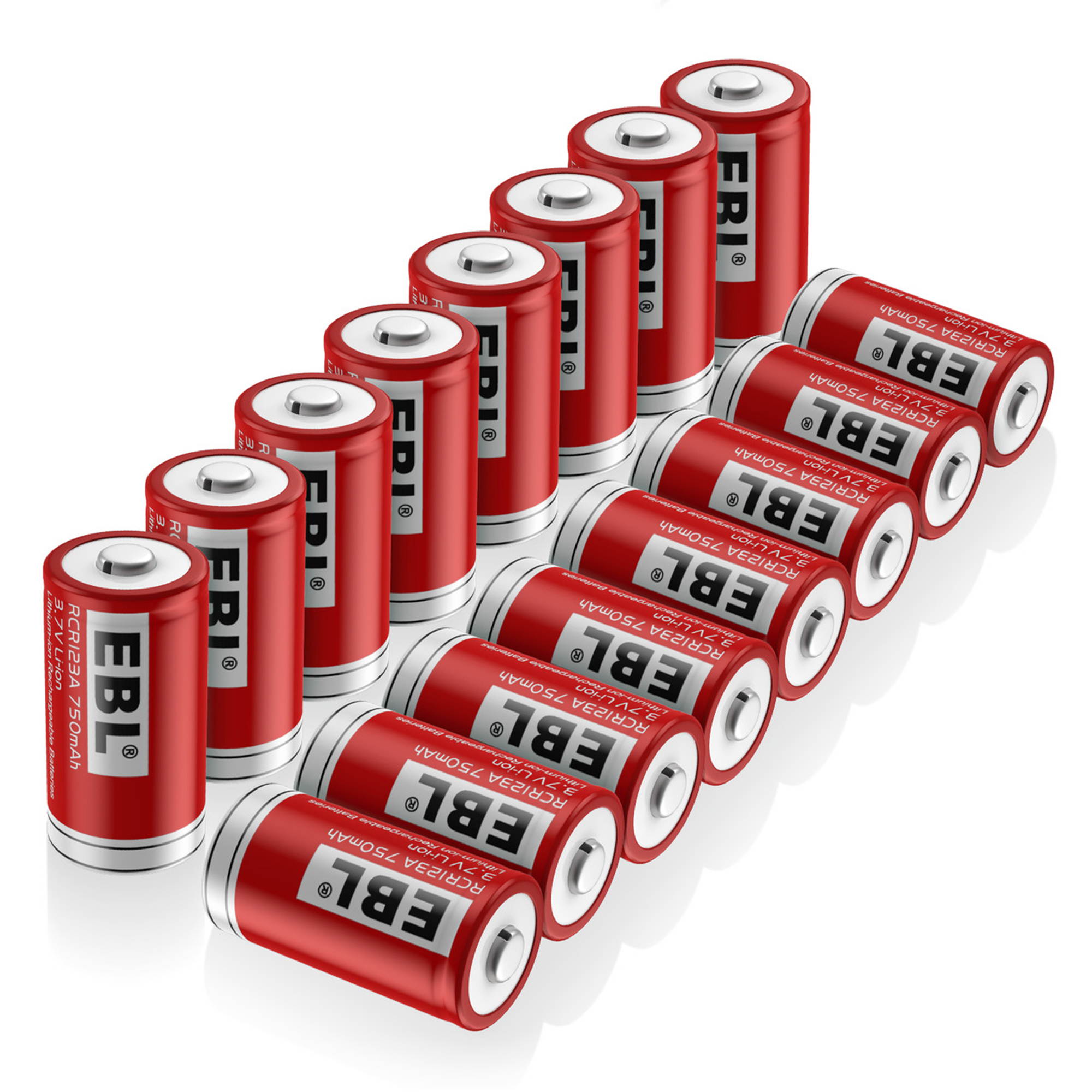 EBL 8 Pcs 16340 3.7V RCR123A Batteries + Smart 4 Slots Battery Charger for 16340 RCR123A Li-ion Rechargeable Batteries