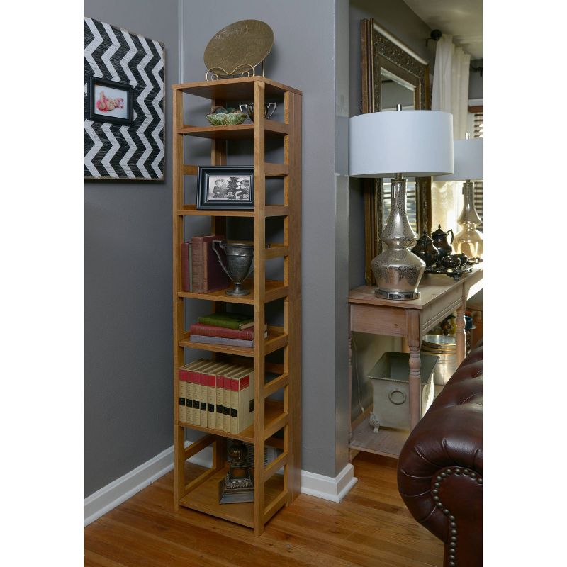 67" Cakewalk High Square Folding Bookcase Medium Oak - Regency