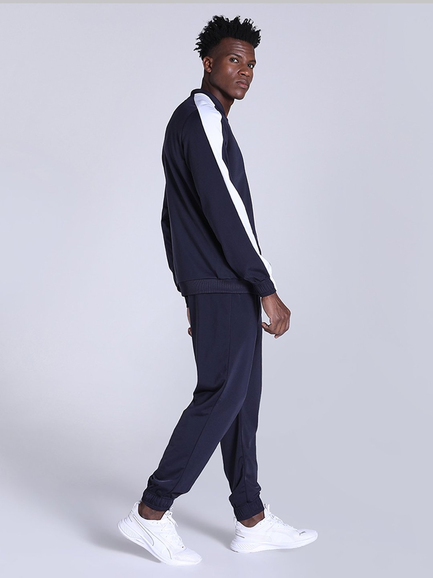 Puma Blue Regular Fit Colour Block Tracksuit