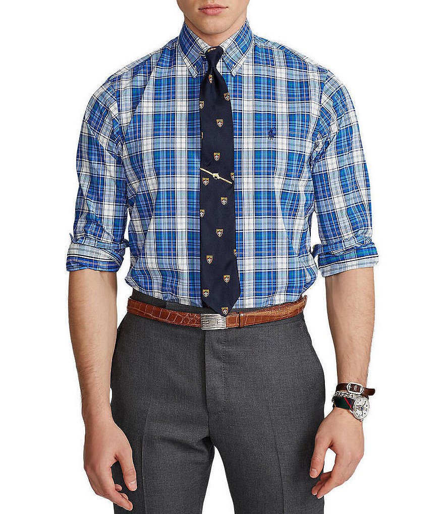Polo Ralph Lauren Big & Tall Plaid Performance Stretch Long-Sleeve Woven Shirt
