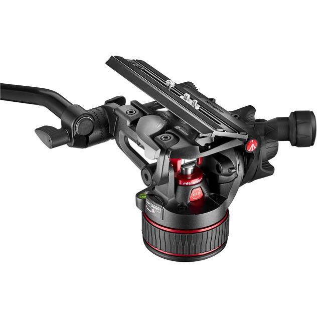 Manfrotto 612 Nitrotech Fluid Video Head, Al Twin Leg Tripod & Ground Spreader