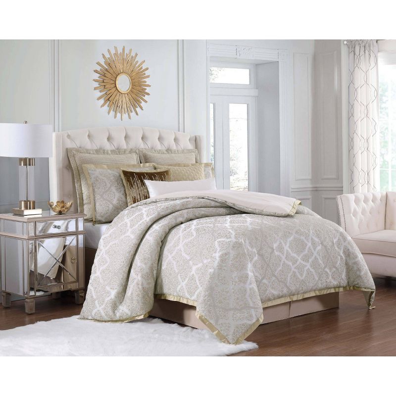 Charisma Paloma 4pc Queen Gold Duvet Set