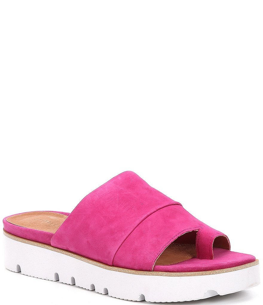 Gentle Souls Lavern Suede Toe Thong Platform Sandals